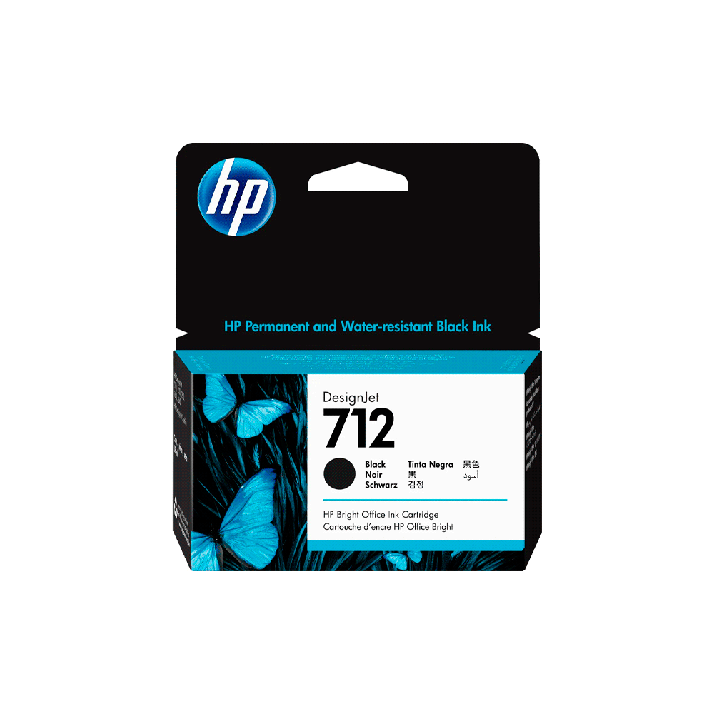 Tinta hp 712 negro 3ed70a 38ml