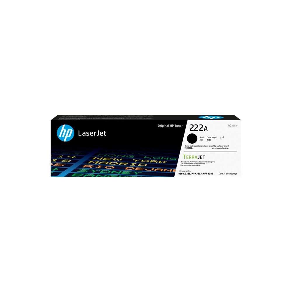 Toner hp 222a negro w2220a lj pro m203/mfp 3201/3204/3288/3303/3388