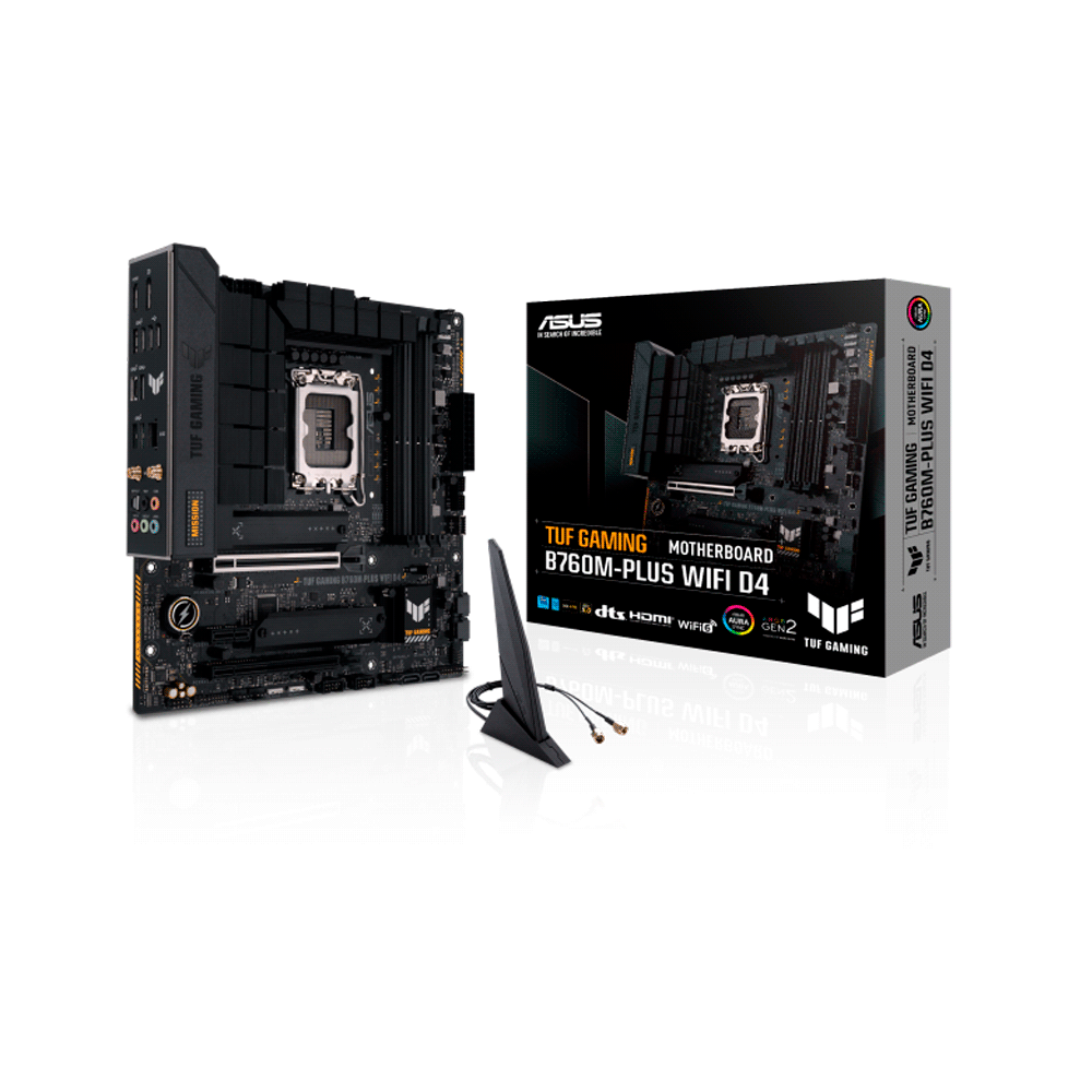 Placa madre asus 1700 tuf gaming b760m-plus wifi d4 s/r/hdmi/dp/2m2/usb/matx