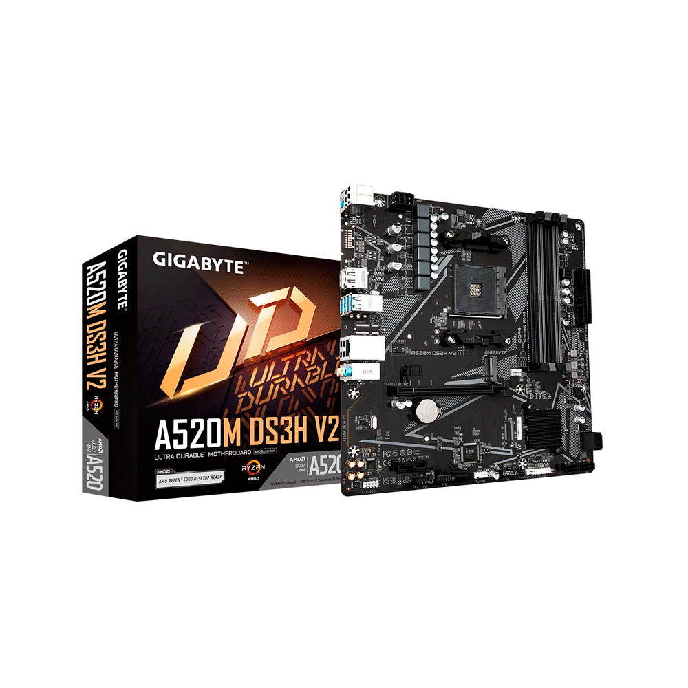 Placa madre gigabyte am4 a520m ds3h v2 s/r/hdmi/dp/m2/ddr4/usb3.2/matx